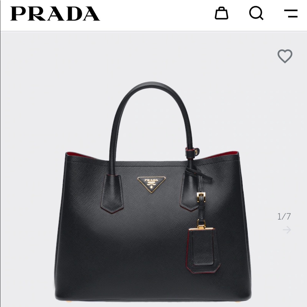Medium Saffiano Leather Double Prada Bag